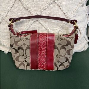 “Sold” Coach Signature Red and Brown Shoulder/ Hand Bag